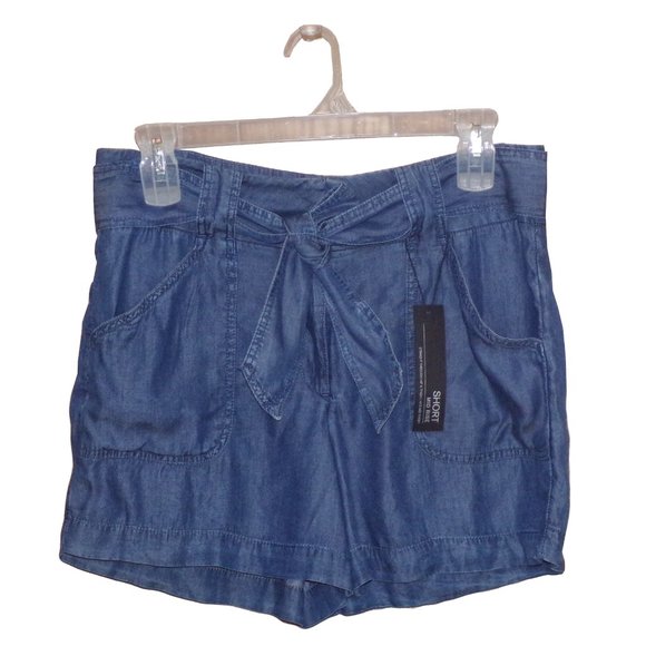 NWT Apt.9 Chambray Tie Waist Shorts - Picture 3 of 6